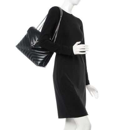 Saint Laurent Calfskin Y Quilted Monogram Medium Loulou Chain Satchel Black 3 of 8