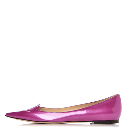 Jimmy Choo Metallic Patent Attila Pointed Flats 40 Jazzberry 1 of 9