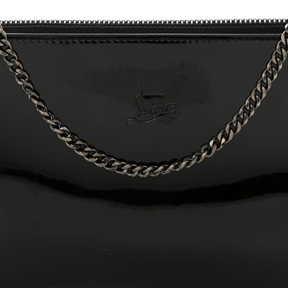 Christian Louboutin Patent Calfskin Strass Loubila Chain Clutch Black 8 of 10