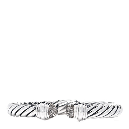 David Yurman Sterling Silver Diamond 8.5mm Cable Classics Bracelet 1 of 4
