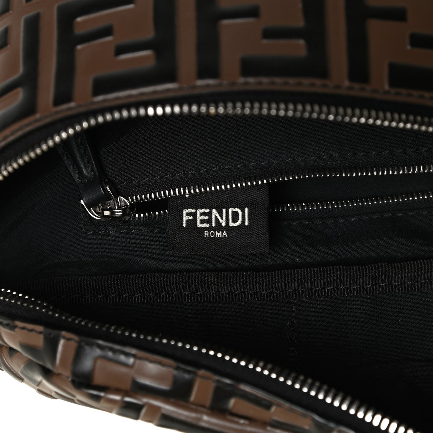 Vitello Century Bi-Color FF 1974 Embossed Belt Bag Maya Black