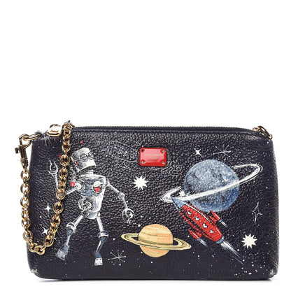 Dolce & Gabbana Grained Calfskin Space Robot Crossbody Black 1 of 6