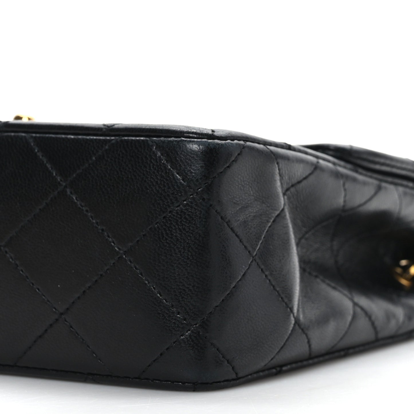 Lambskin Quilted Mini Square Flap Bag Black