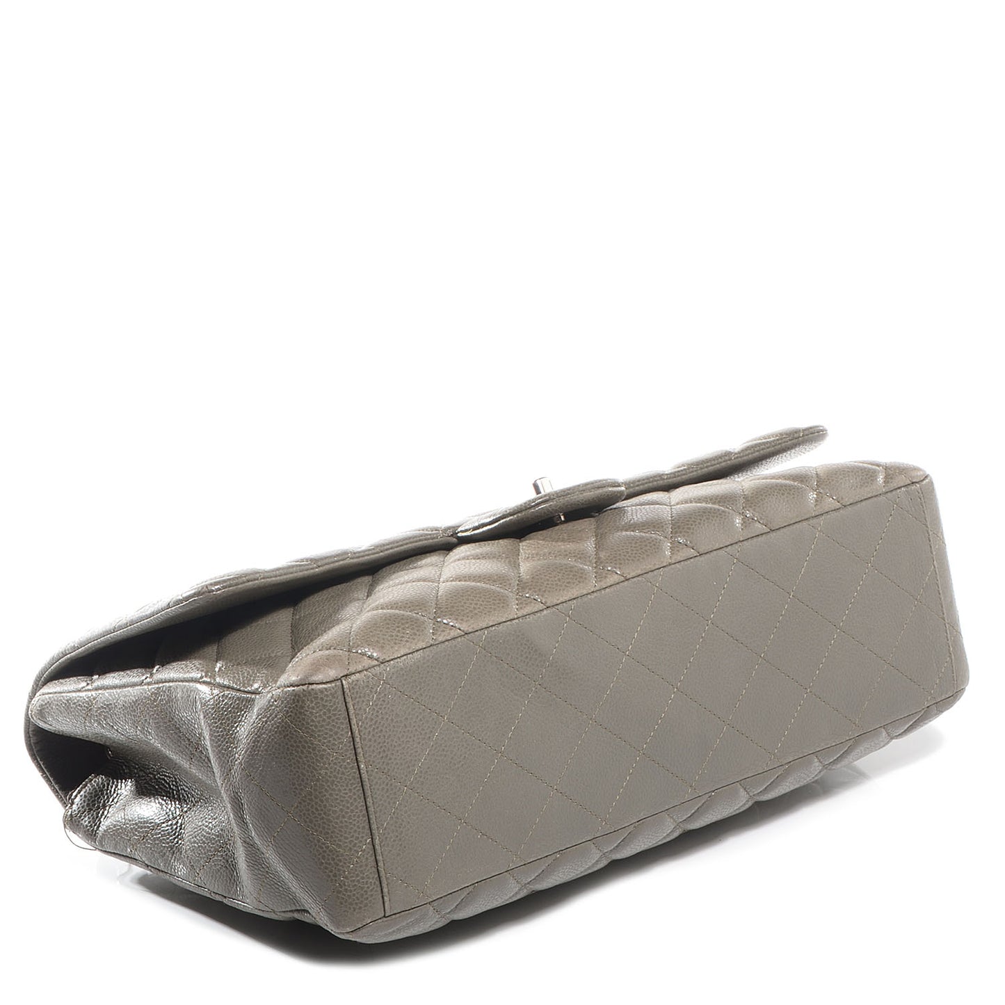 Caviar Maxi Single Flap Grey