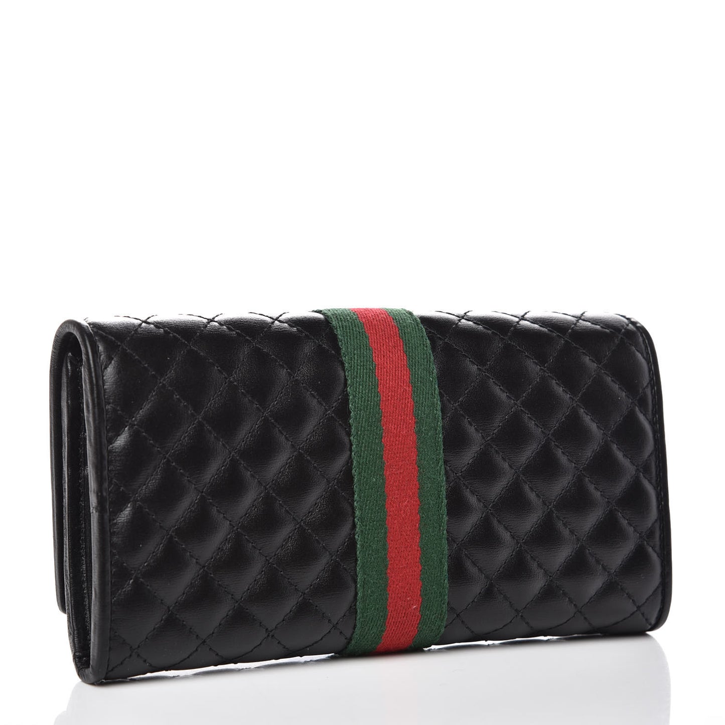 Calfskin Web Trapuntata GG Continental Wallet Black