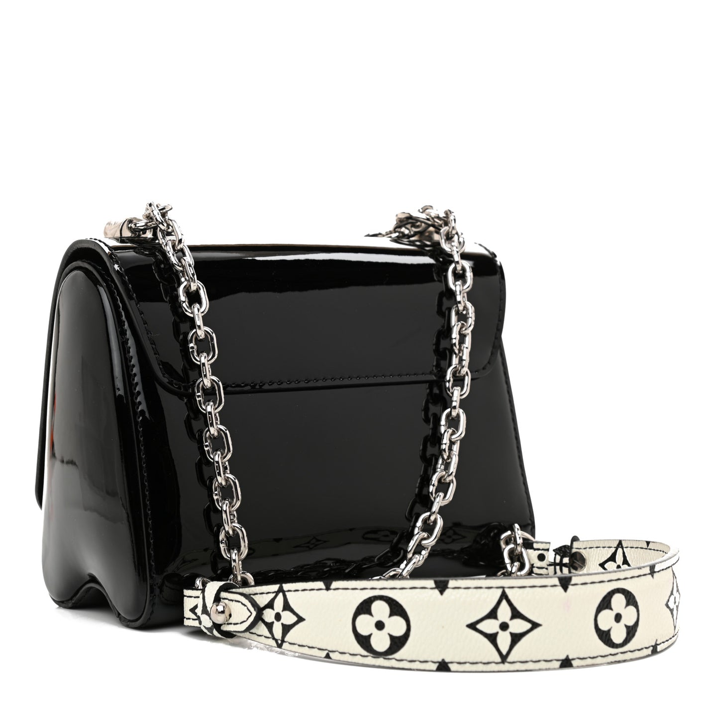 Patent Monogram Twist Shoulder Bag PM Black