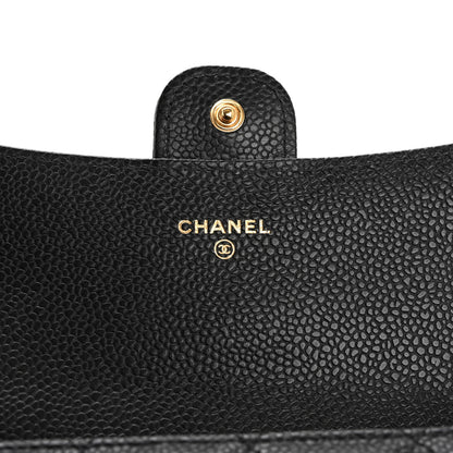 Chanel Caviar Quilted Large Gusset Flap Wallet Black 6 of 10