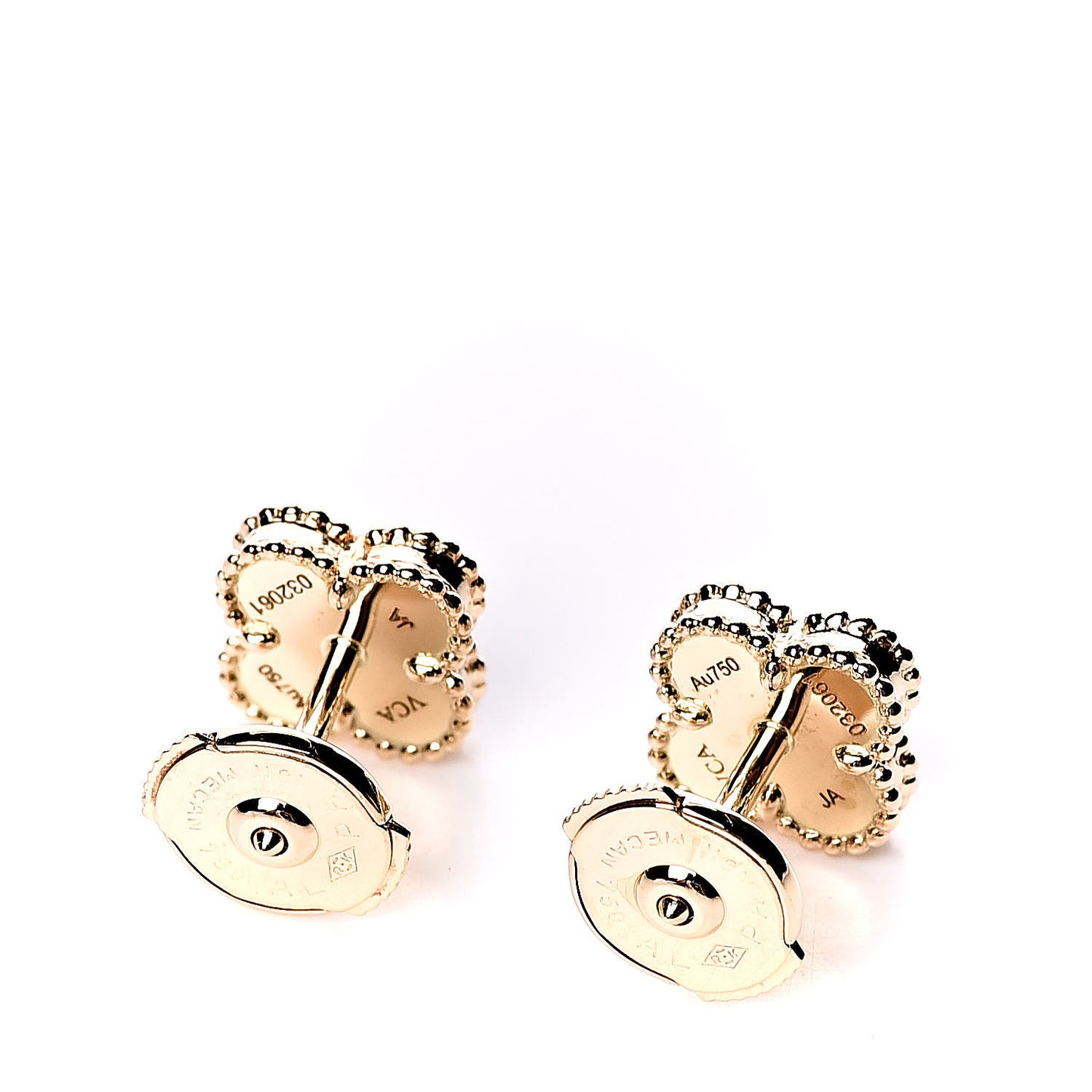 18K Yellow Gold Black Onyx Sweet Alhambra Earrings