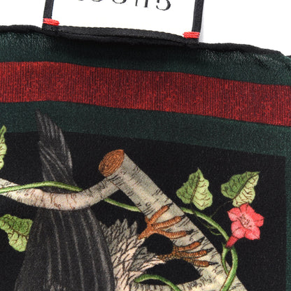 Gucci Silk Floral Condor Square Handkerchief Black 7 of 7