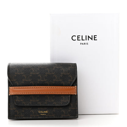 Celine Triomphe Canvas Business Card Holder Tan 11 of 11