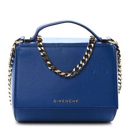 Givenchy Textured Calfskin Mini Pandora Box Chain Crossbody Bag Blue 1 of 10