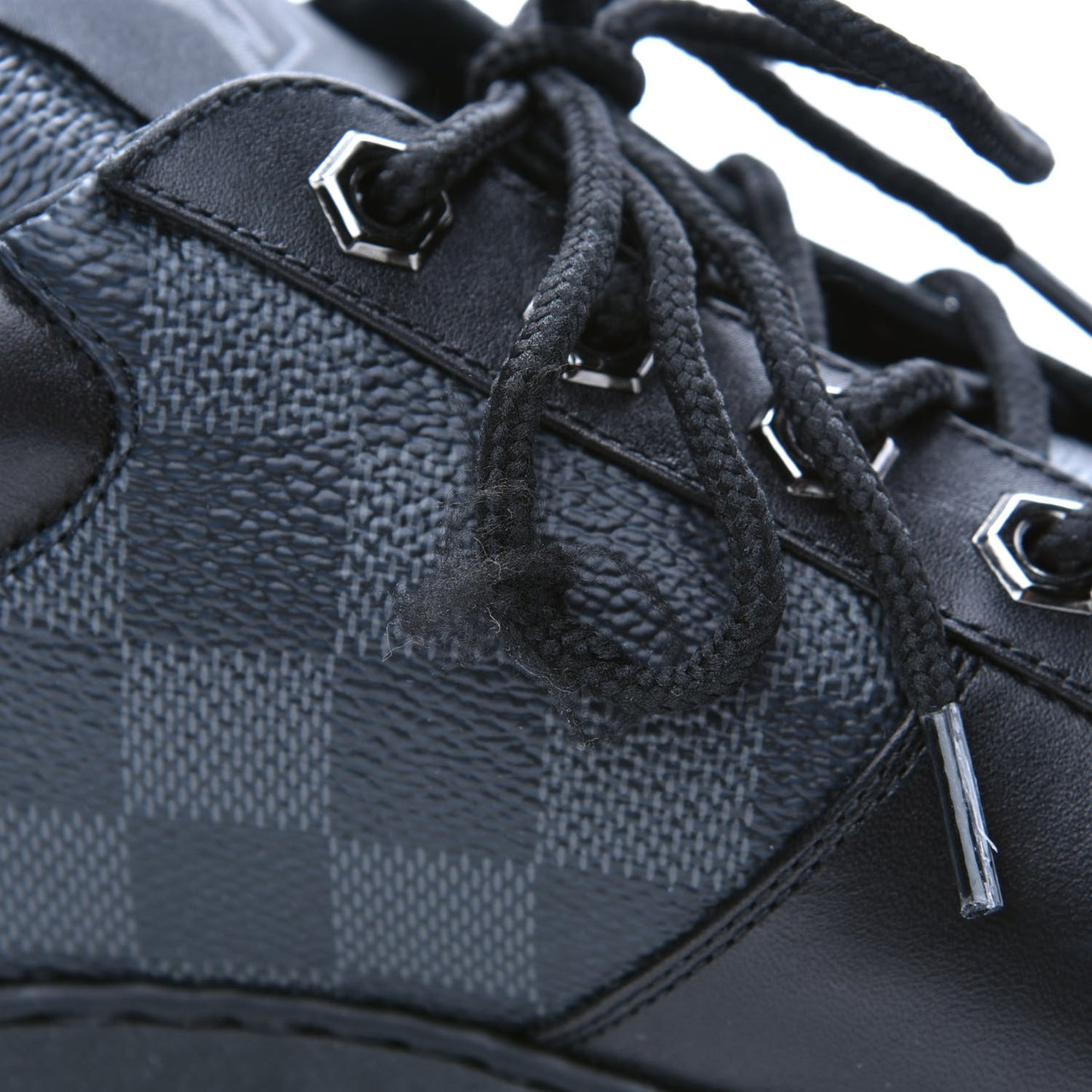 Calfskin Damier Graphite Mens Harlem Sneakers 10 Black