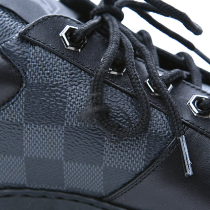 Louis Vuitton Calfskin Damier Graphite Mens Harlem Sneakers 10 Black 10 of 10