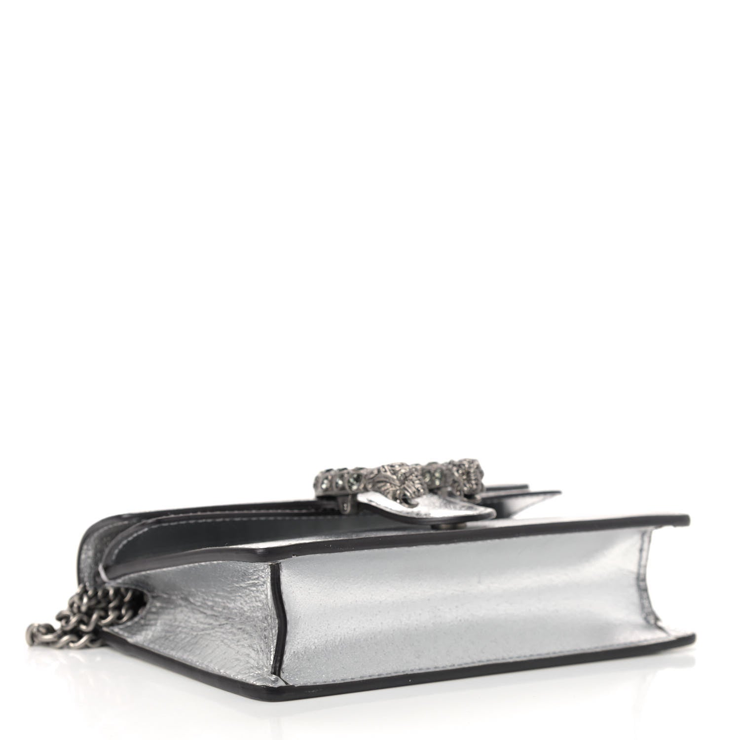 Gucci Metallic Calfskin Super Mini Dionysus Shoulder Bag Silver 3 of 7