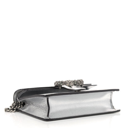 Gucci Metallic Calfskin Super Mini Dionysus Shoulder Bag Silver 3 of 7