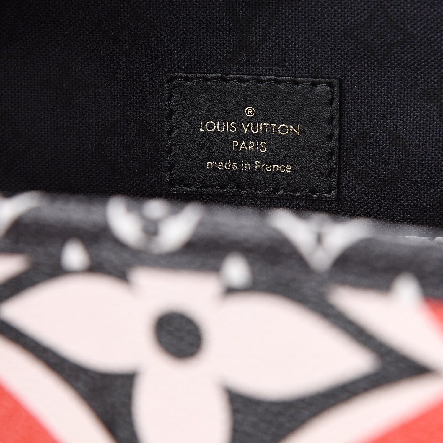 Louis Vuitton Monogram Giant Crafty Neverfull MM Creme Rouge Black 5 of 8