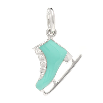 Tiffany Sterling Silver Enamel Ice Skate Charm Blue 1 of 4