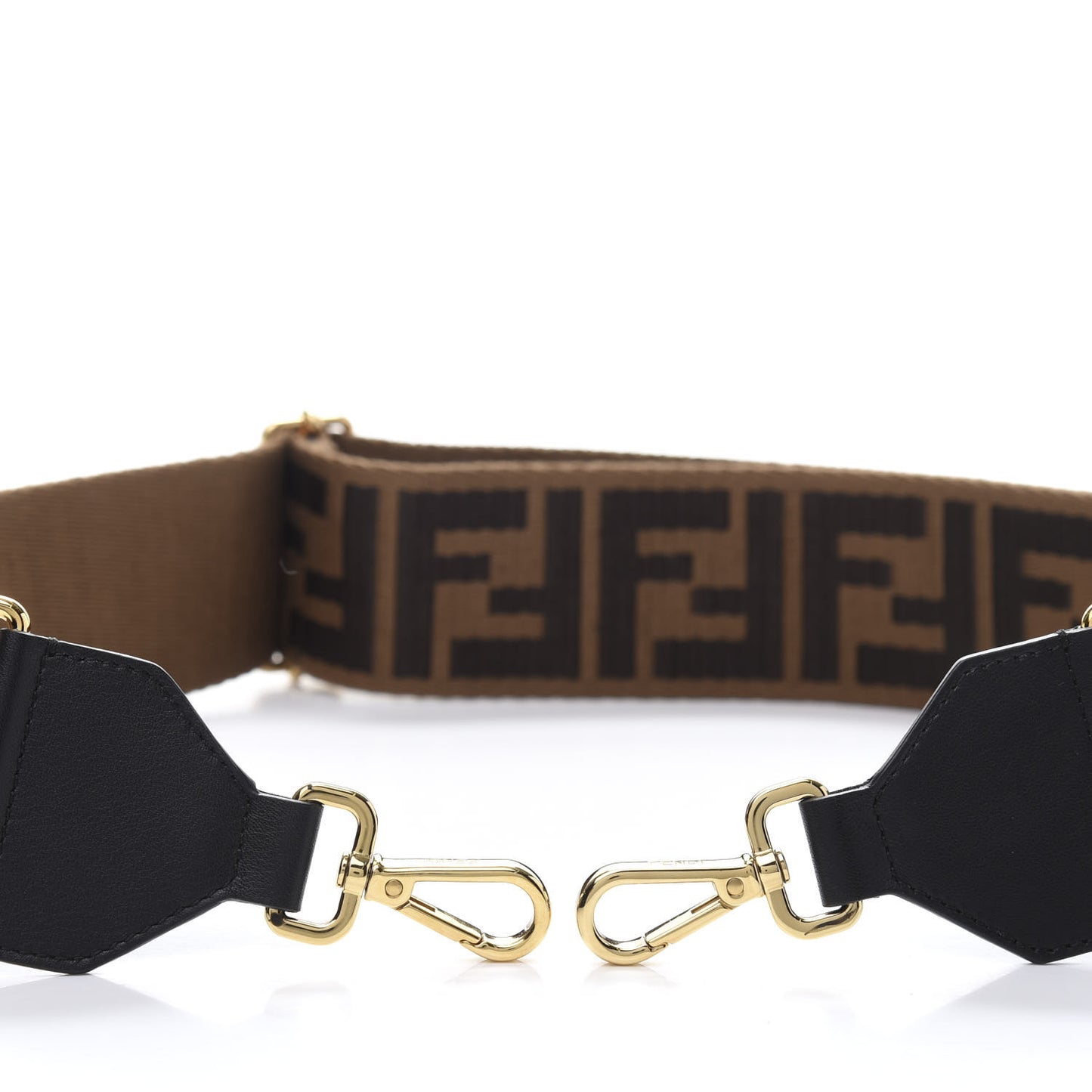 Ribbon Vitello Seta FF 1974 Adjustable Strap You Fango Marrone Black
