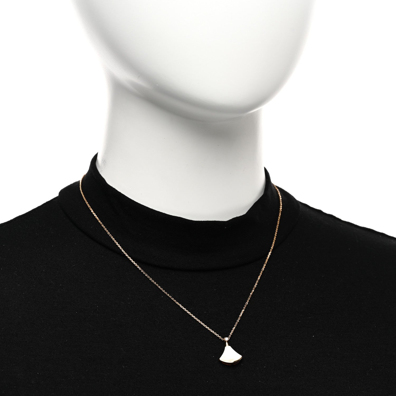 Bulgari 18K Rose Gold Diamond Mother of Pearl Small Divas' Dream Pendant Necklace 2 of 4