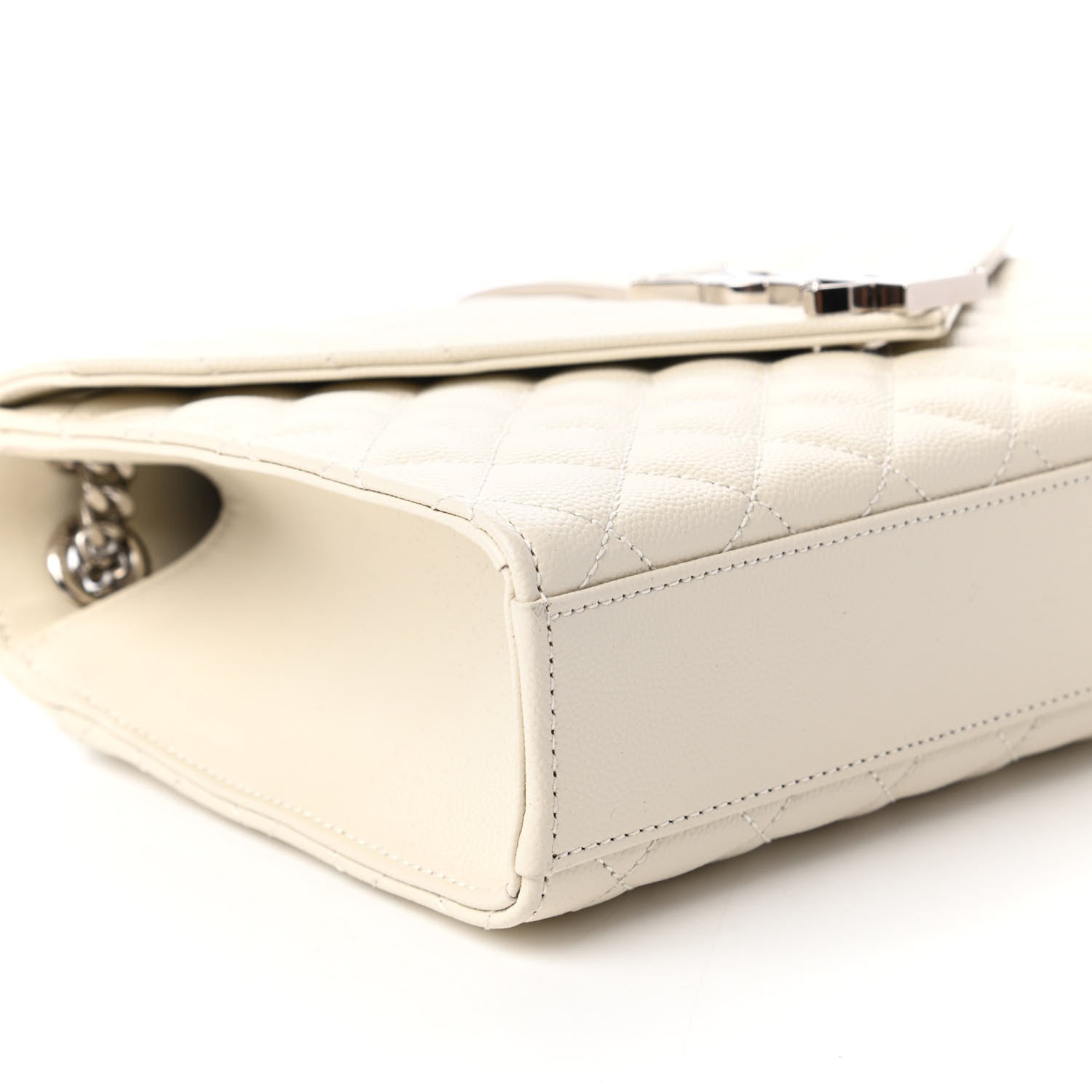 Saint Laurent Grain De Poudre Textured Mixed Matelasse Medium Triquilt Monogram Satchel Porcellana 6 of 10
