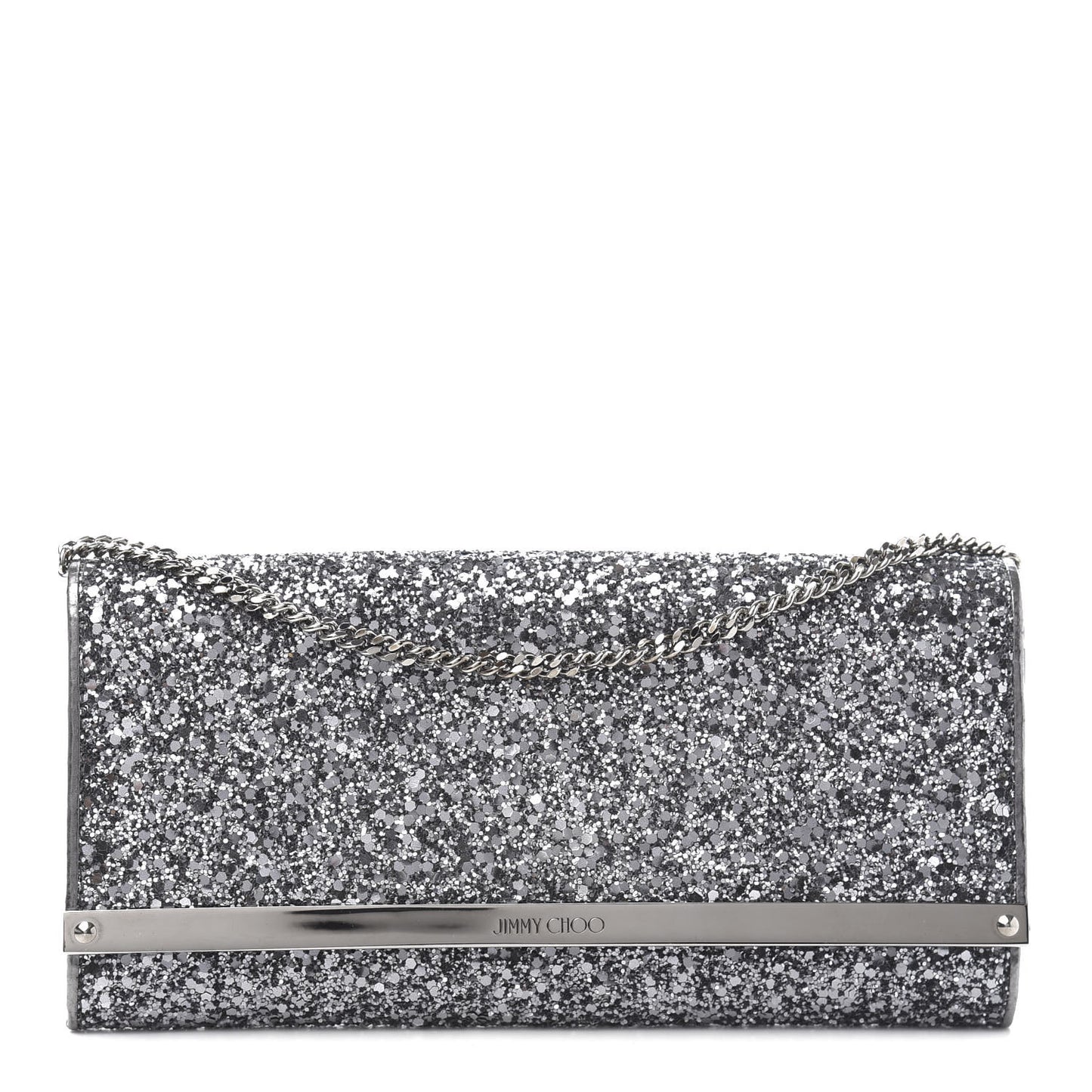 Glitter Milla Wallet on Chain Silver