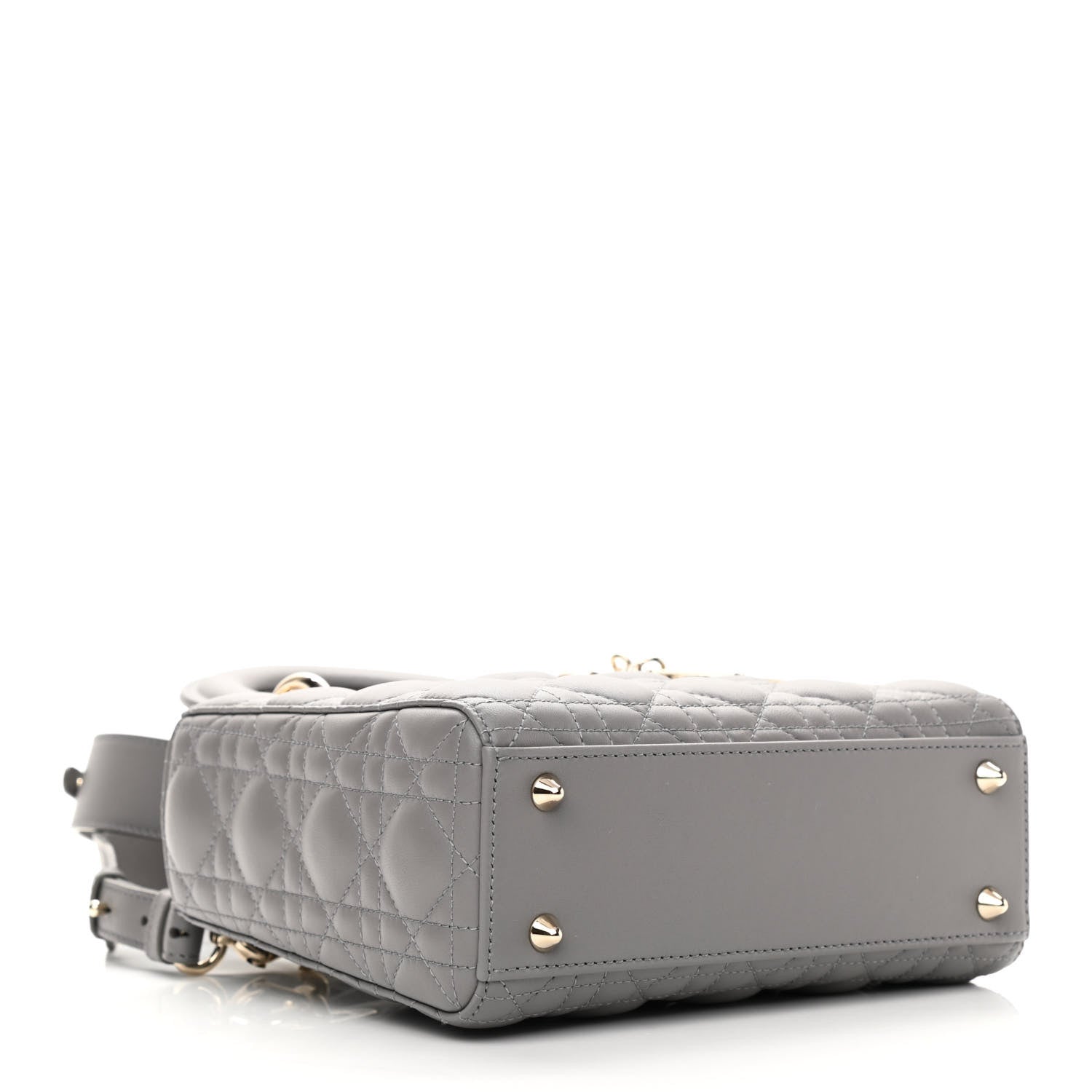 Christian Dior Lambskin Cannage Small My ABCDior Lady Dior Grey 4 of 10