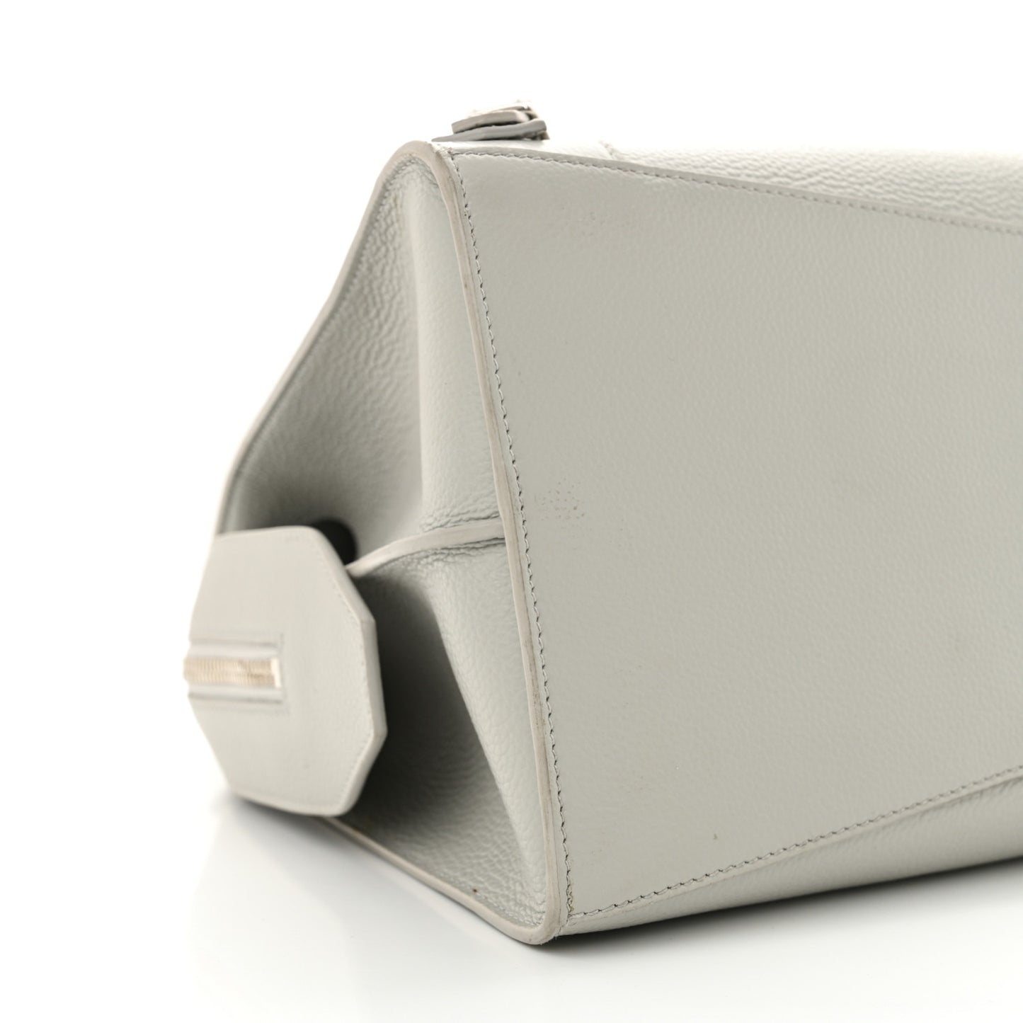 Grained Calfskin Silver Hardware Neo Classic City Light Grey