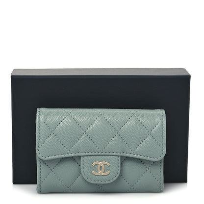 Chanel Caviar Quilted Flap Card Holder Wallet Grey 8 of 8