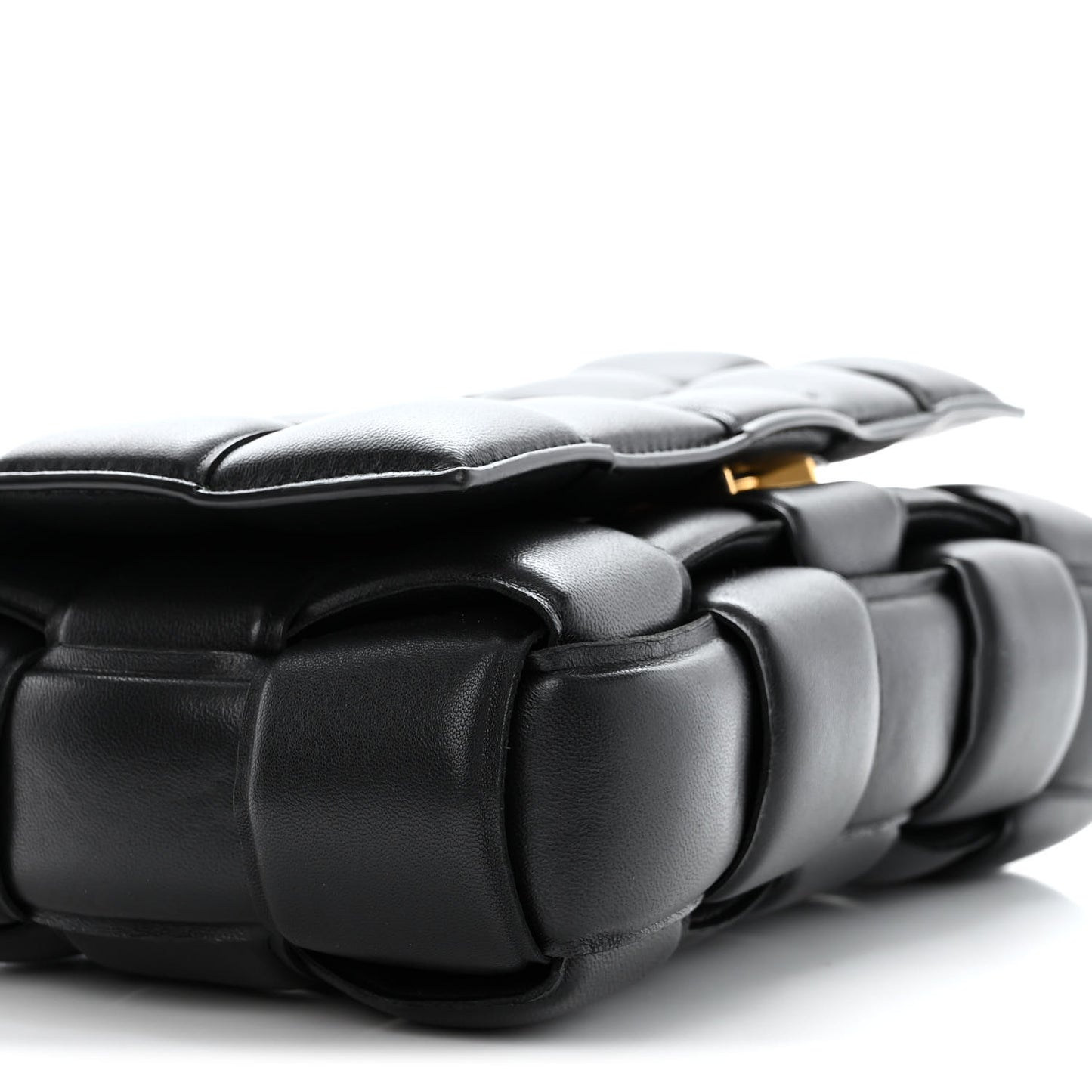 Nappa Maxi Intreccio Padded Cassette Crossbody Bag Black