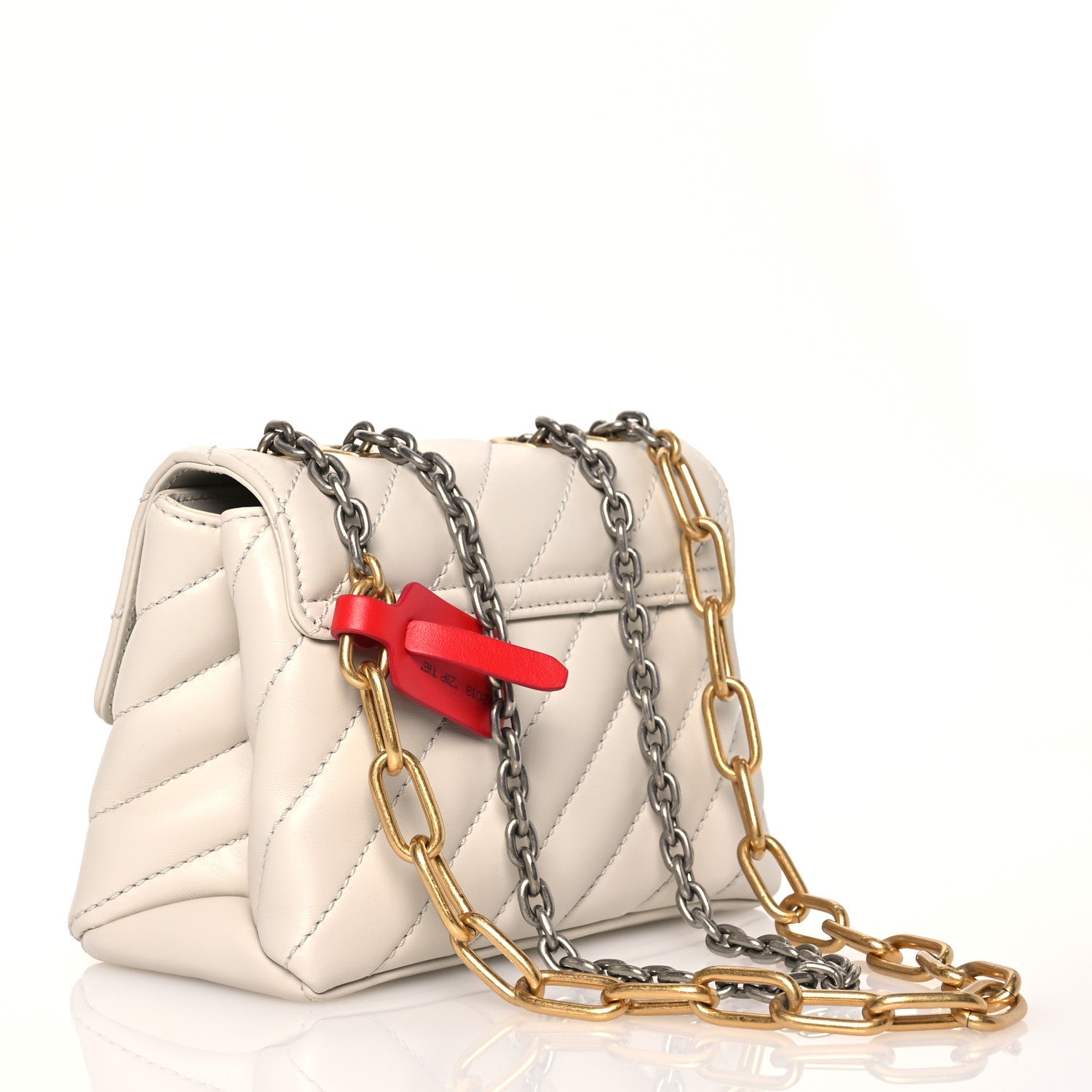 Off-White Calfskin Diagonal Quilted Jackhammer 19 Shoulder Bag White 2 of 16