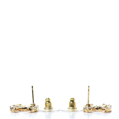 Chanel Metal Textured CC Earrings Gold 3 of 4