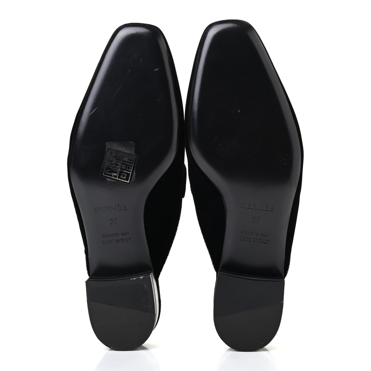 Hermes Velvet Vincennes Mules 37 Black 5 of 10