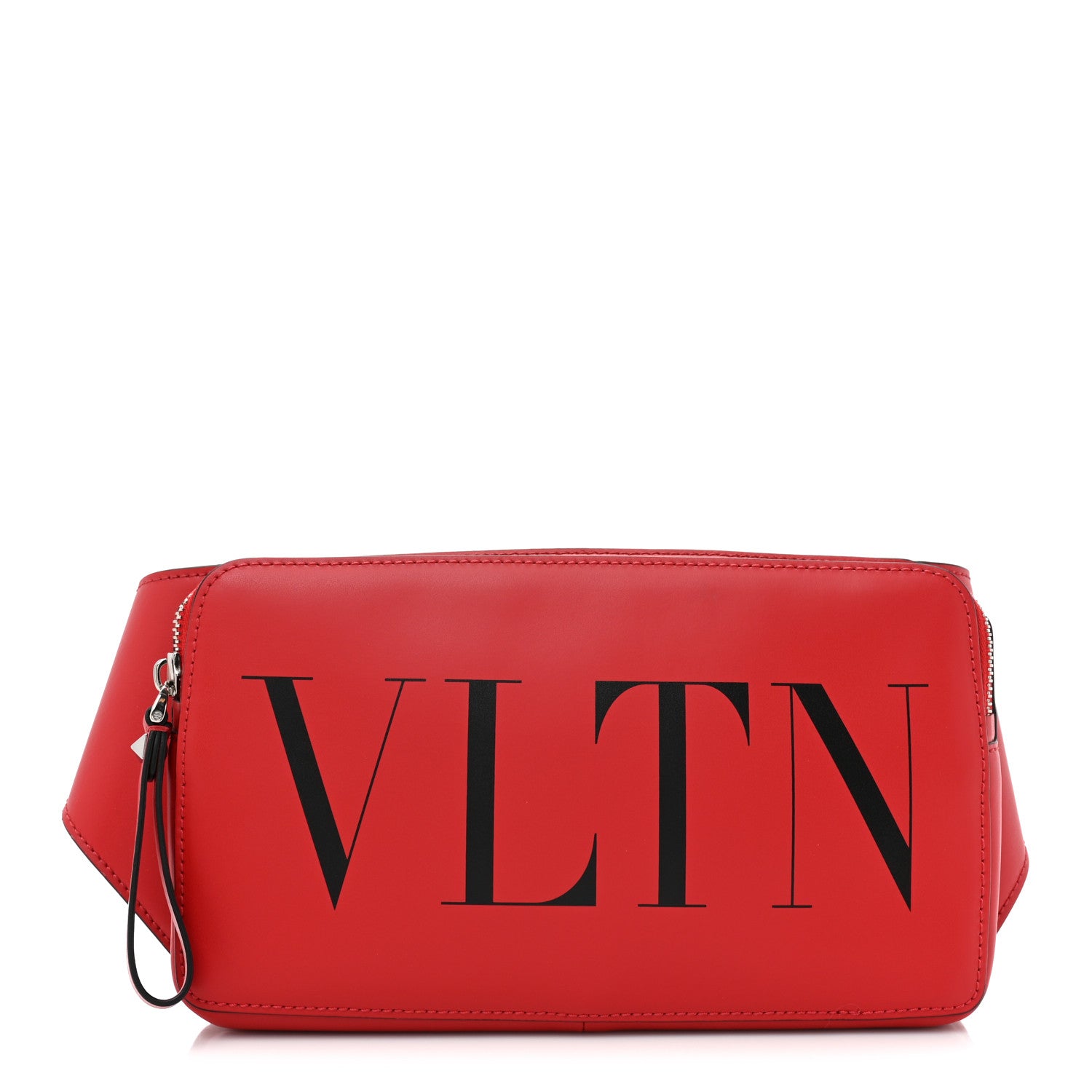 Valentino Garavani Calfskin Mens VLTN Belt Bag Pure Red Black 1 of 10