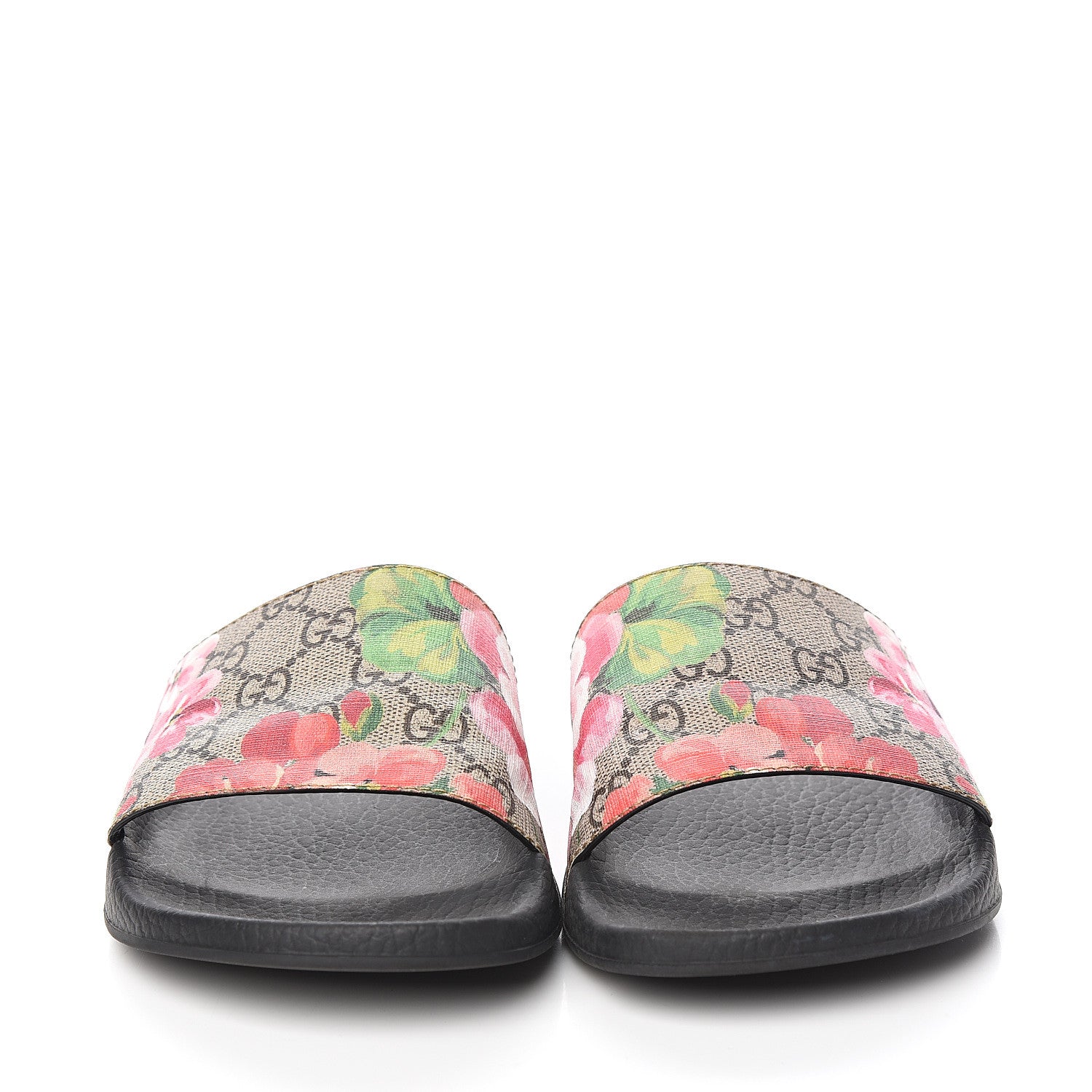 Gucci GG Supreme Monogram Blooms Slide Sandals 37 Beige Multicolor 2 of 8