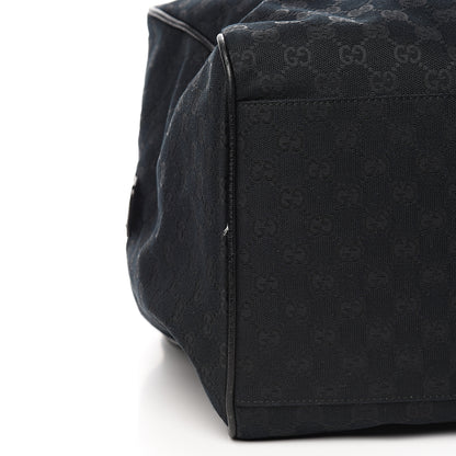 Gucci GG Monogram Web Large Collapsible Carry On Duffle Bag Black 7 of 9