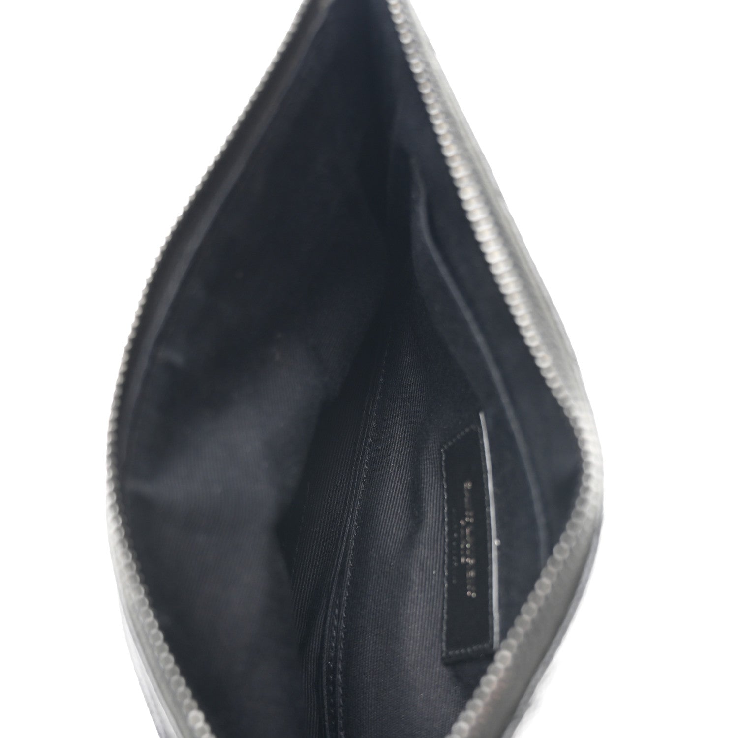 Saint Laurent Grain De Poudre Chevron Monogram Monochrome Bill Pouch Black 5 of 8