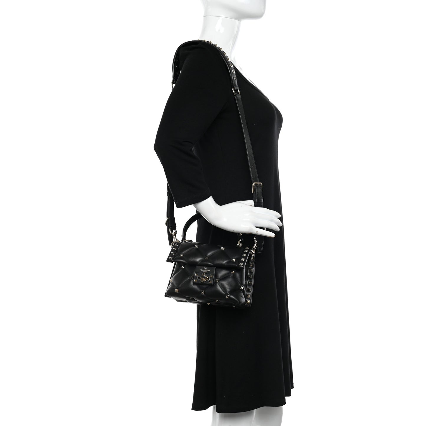 Nappa Mini Candystud Top Handle Bag Black