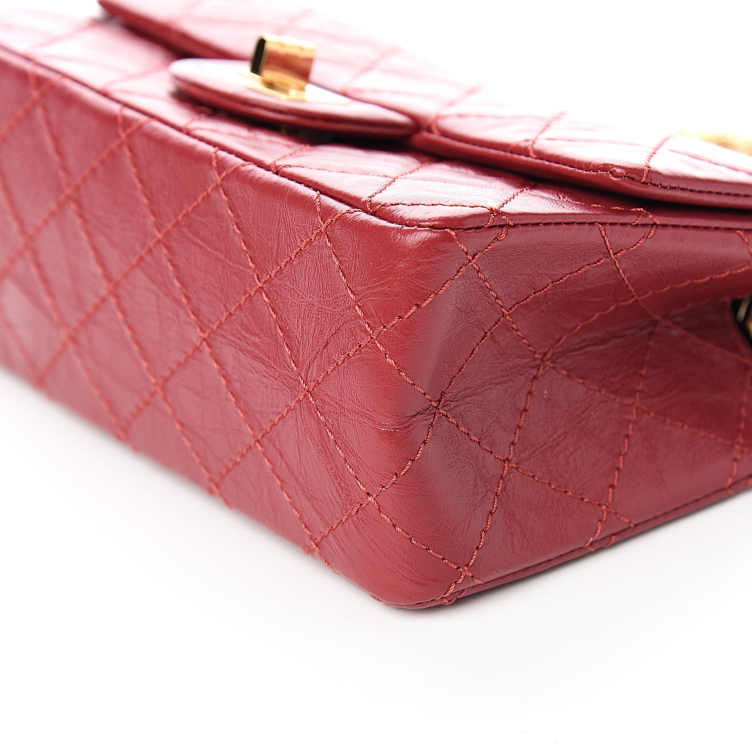 Chanel Aged Calfskin Quilted 2.55 Reissue Mini Flap Red 8 of 10