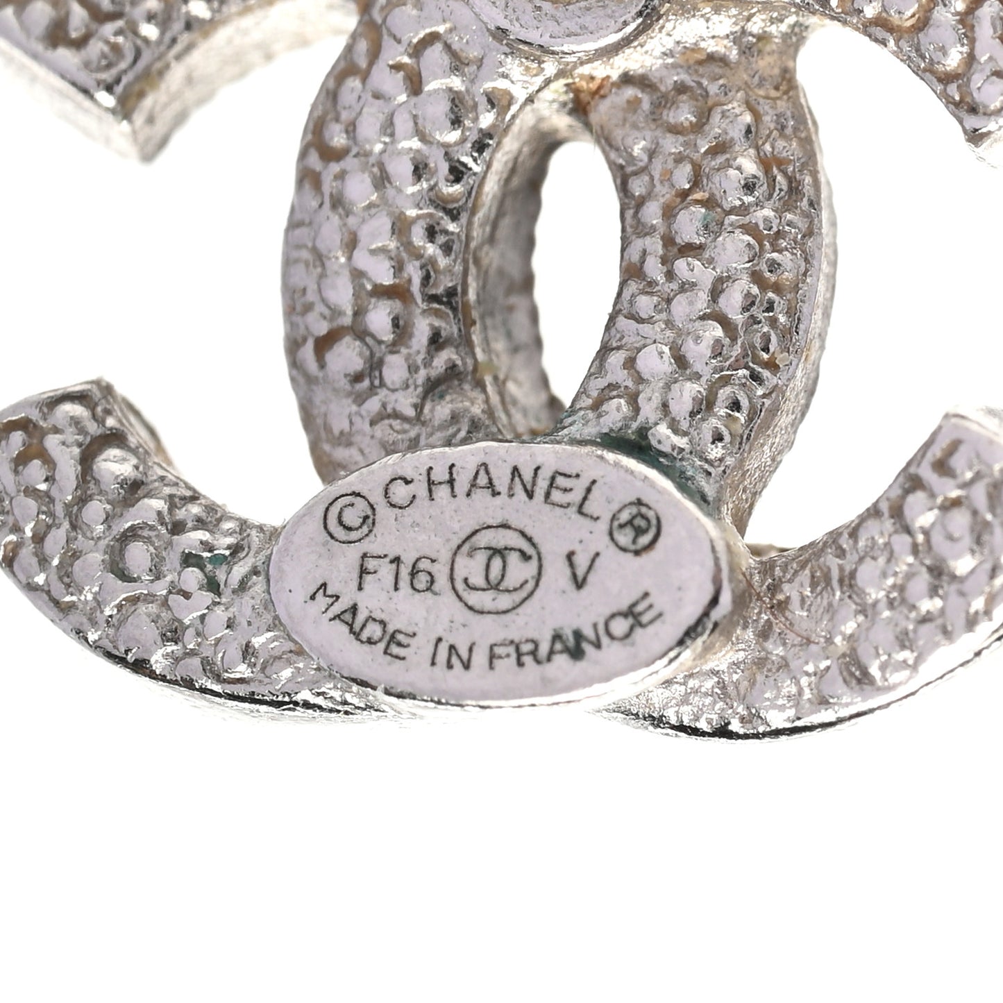Crystal CC Earrings Silver