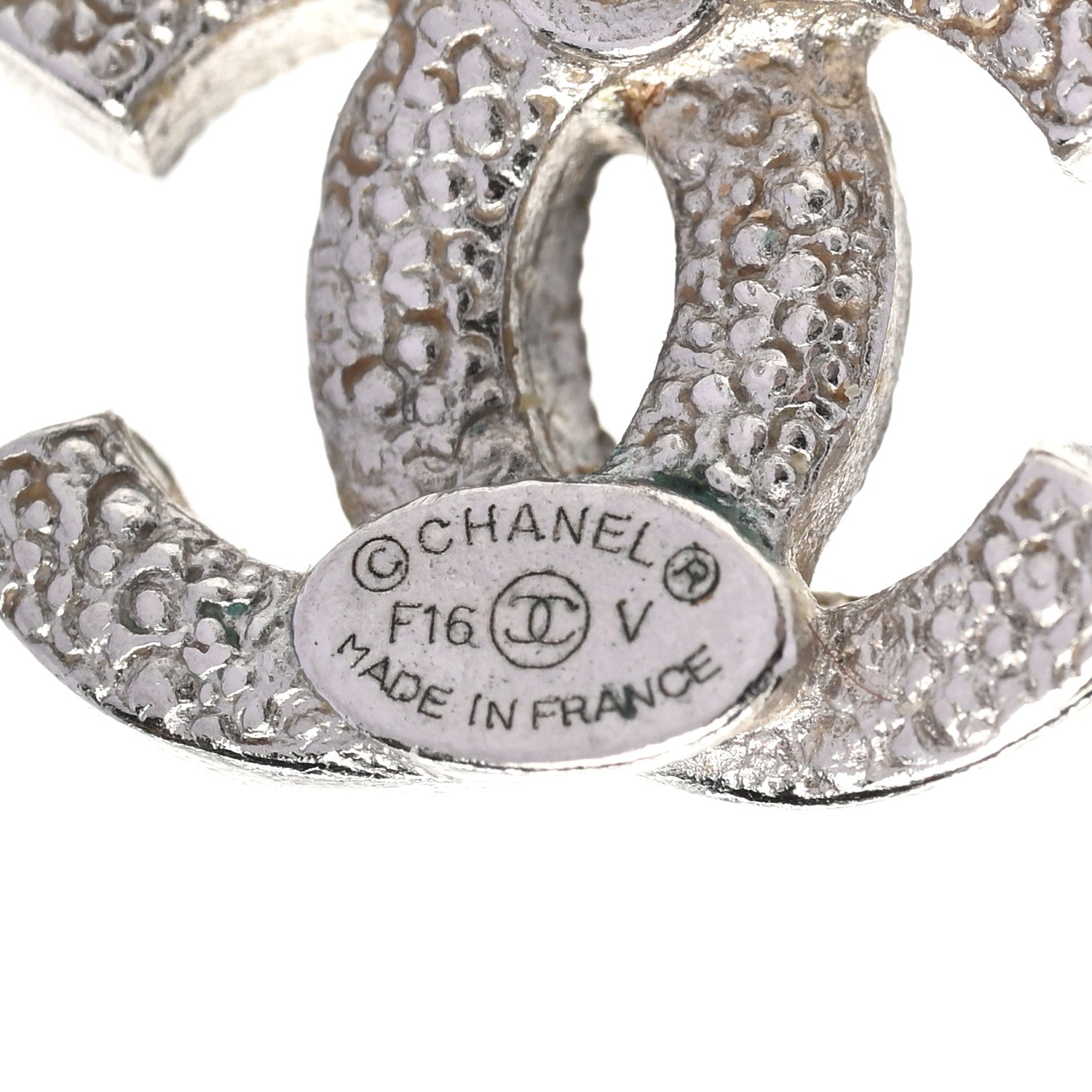 Chanel Crystal CC Earrings Silver 4 of 4