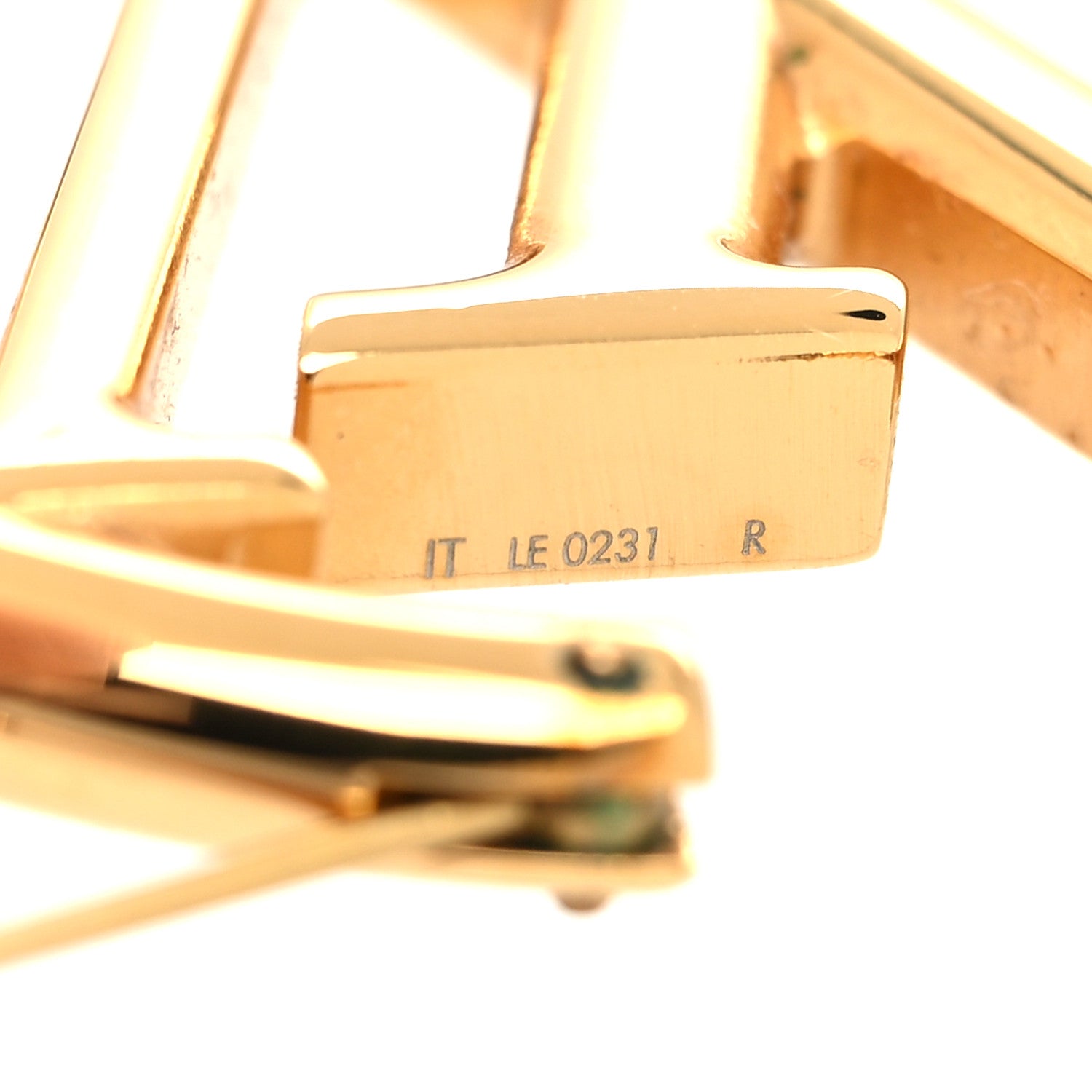 Louis Vuitton Metal Louise Hoop Earrings Gold 4 of 4