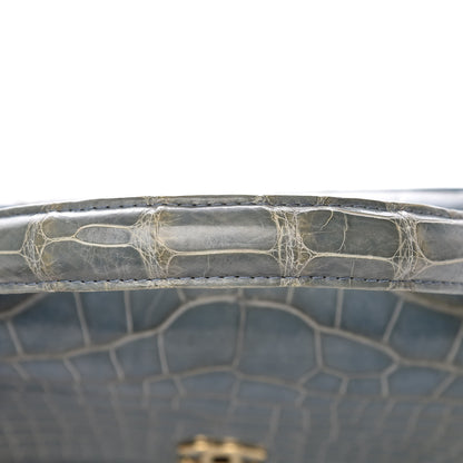 Chanel Alligator Jumbo Kelly Flap Blue 13 of 19