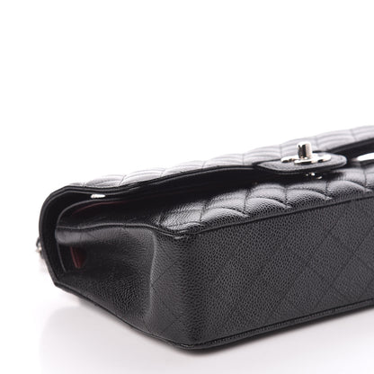 Chanel Caviar Quilted Medium Double Flap Black 12 of 14