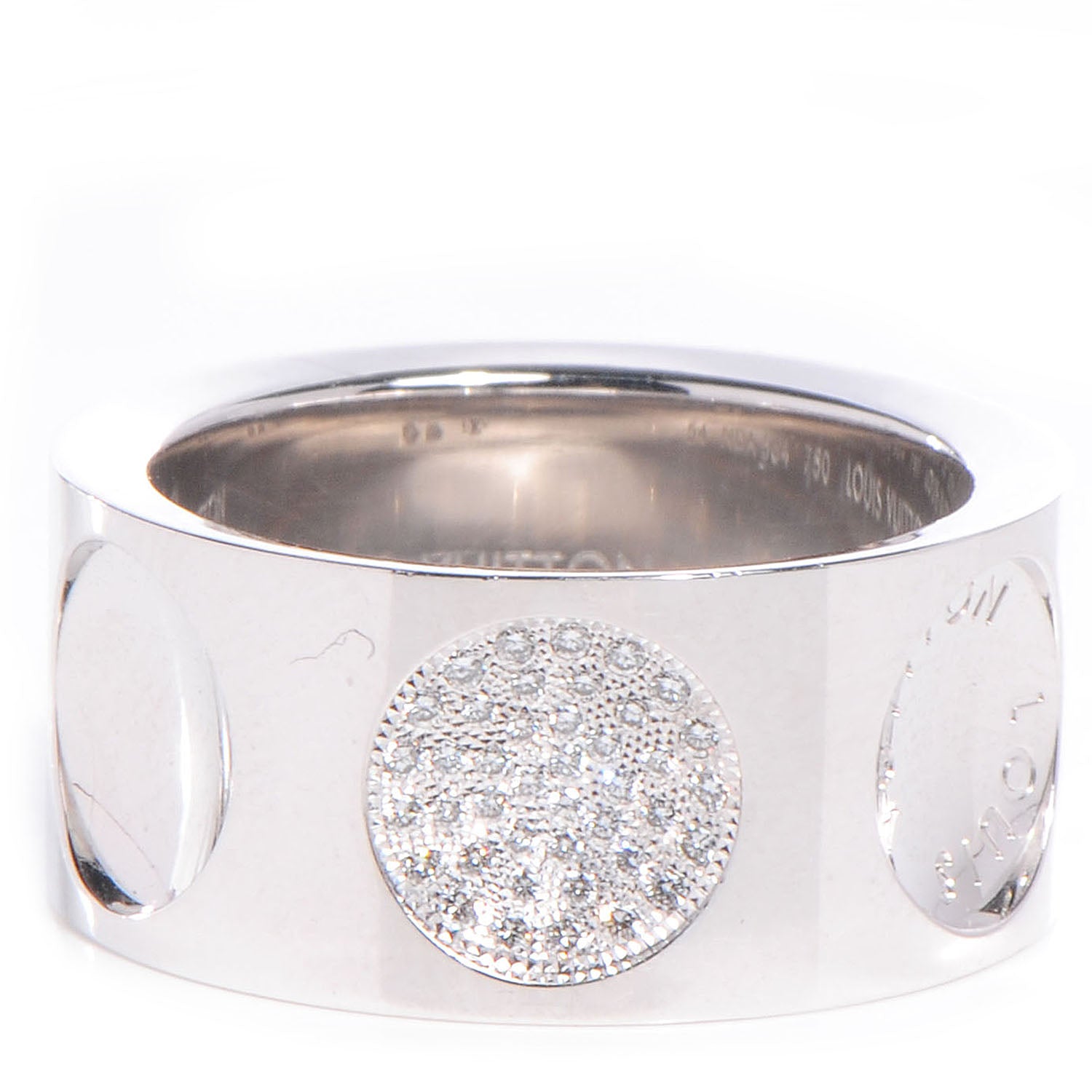 Louis Vuitton 18K White Gold Diamonds Empreinte Large Ring 54 1 of 6