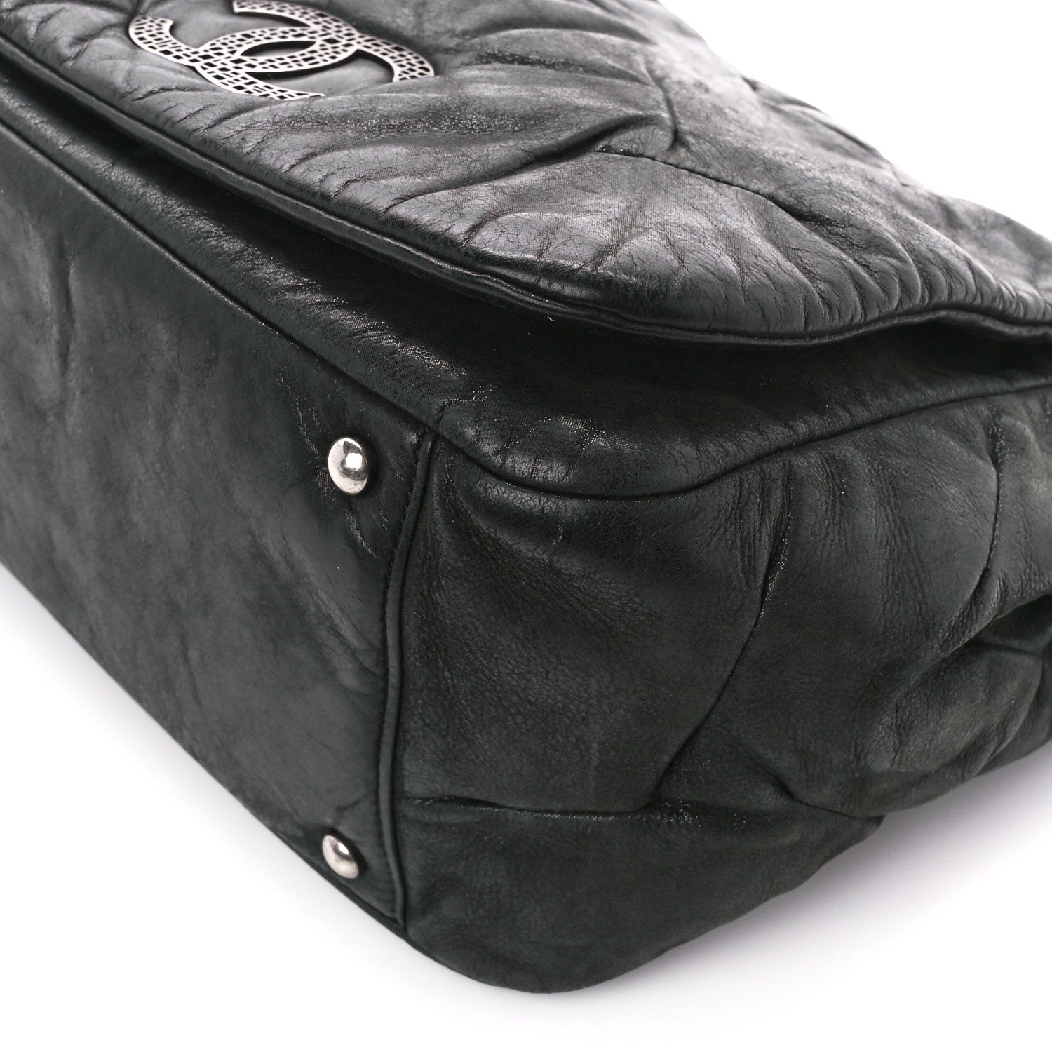 Chanel Iridescent Calfskin Glint Accordion Flap Black 11 of 12