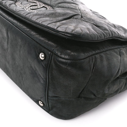 Chanel Iridescent Calfskin Glint Accordion Flap Black 11 of 12