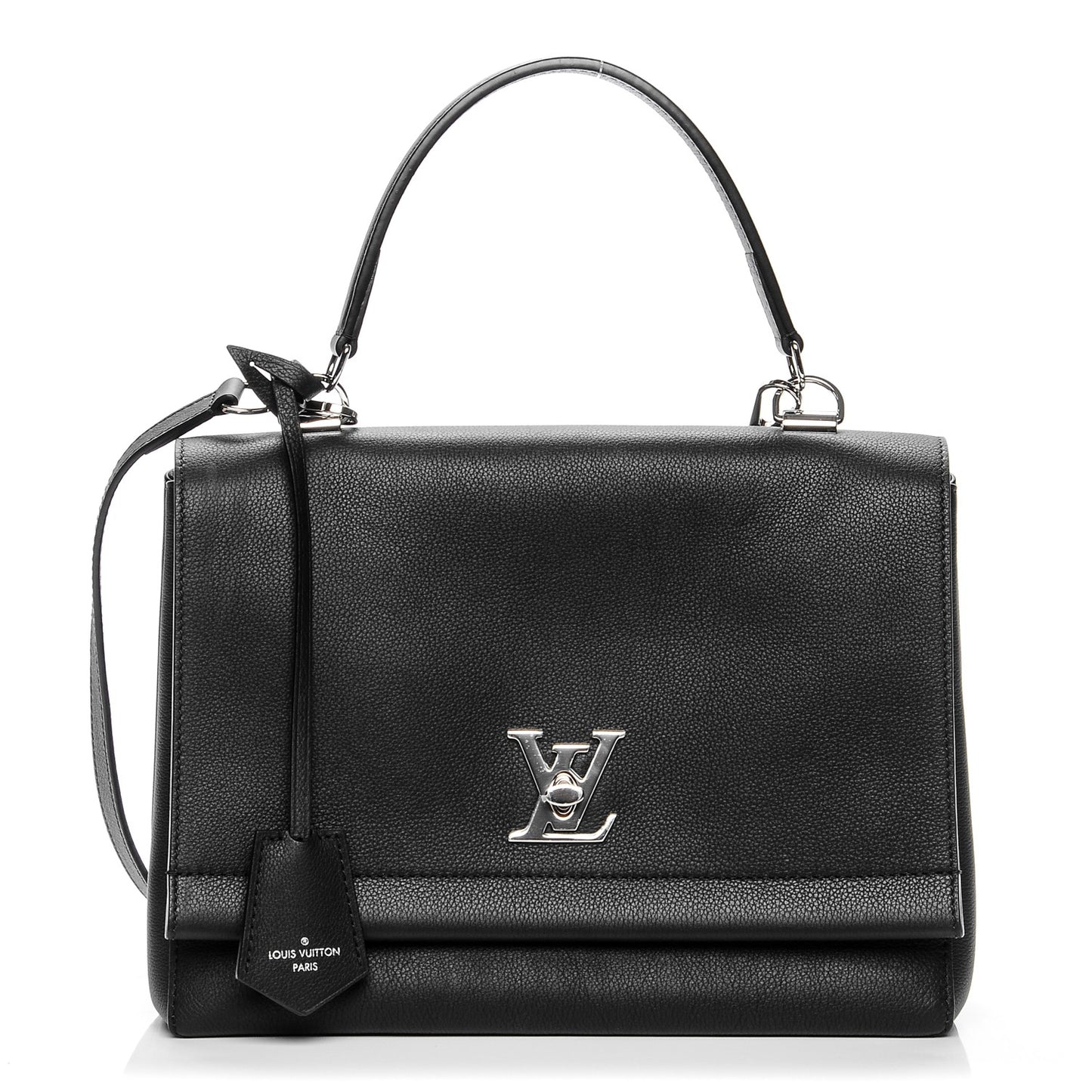 Soft Calfskin Lockme II Top Handle Black
