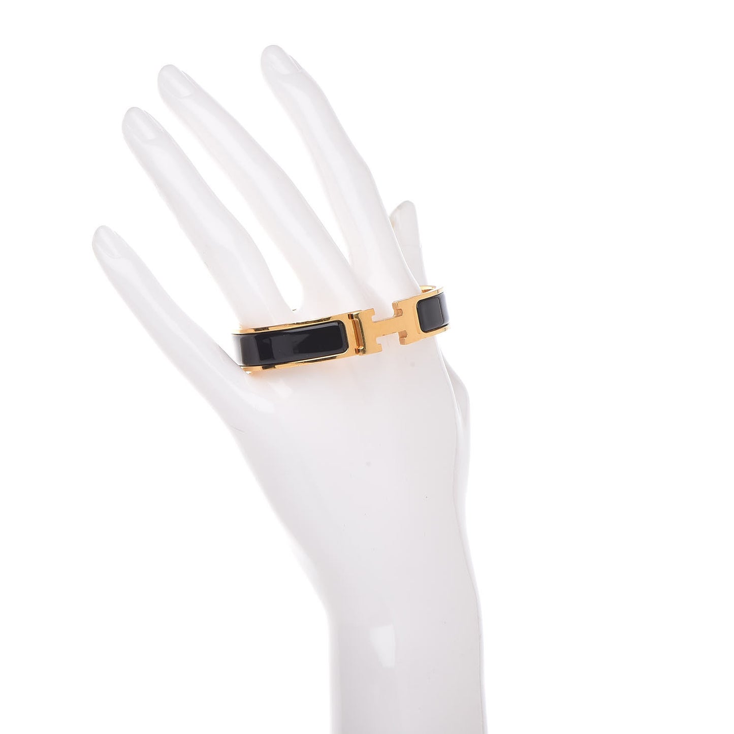 Enamel Narrow Clic Clac H Bracelet PM Black