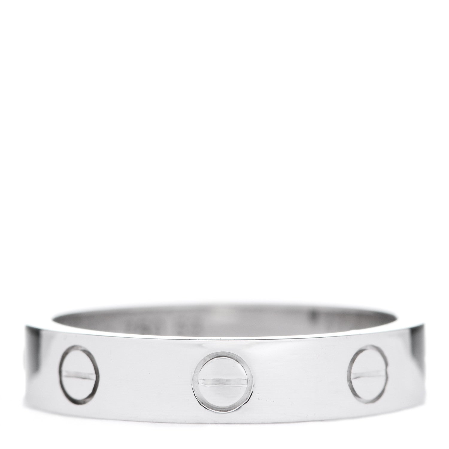 Cartier 18K White Gold Diamond 4mm LOVE Wedding Band Ring 53 6.5 3 of 4