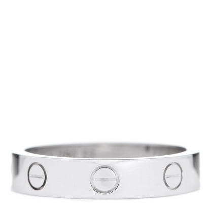 Cartier 18K White Gold Diamond 4mm LOVE Wedding Band Ring 53 6.5 3 of 4